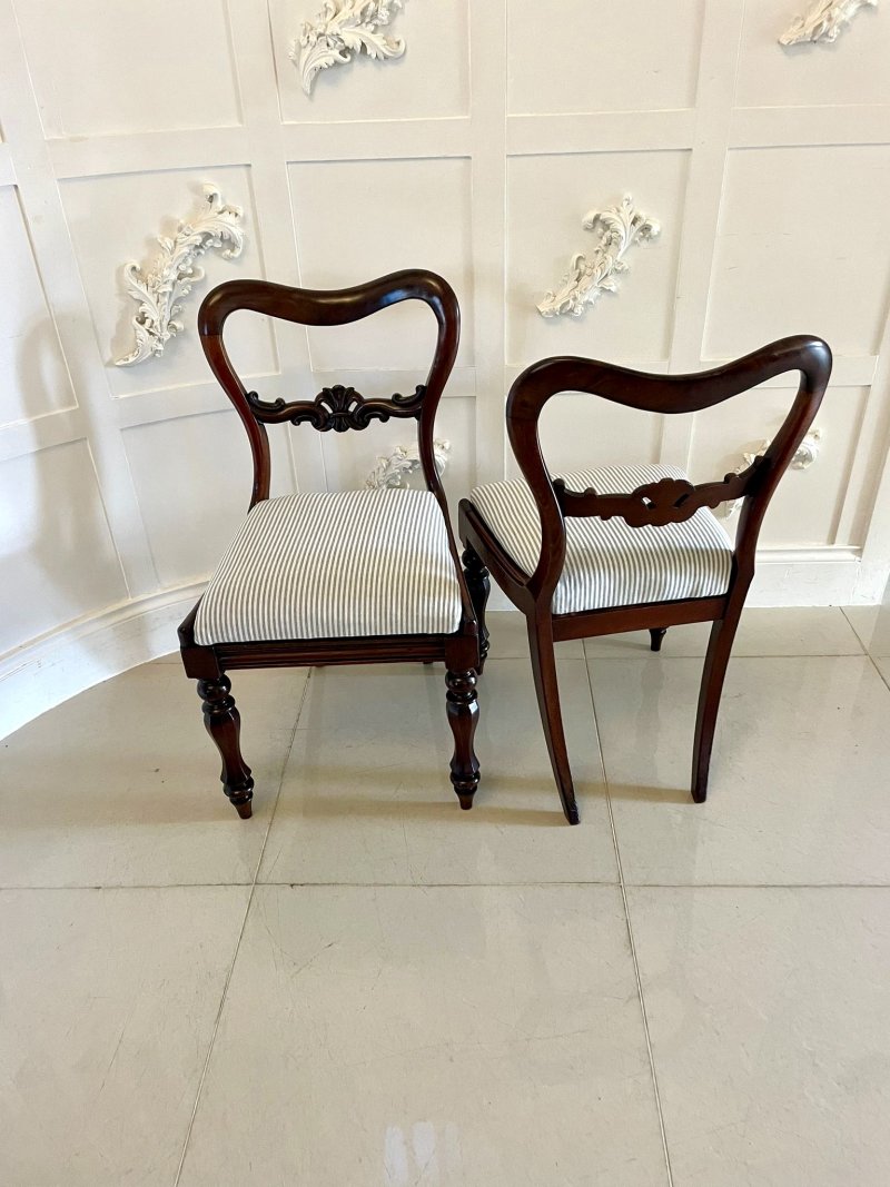 Set of 4 Antique Victorian Quality Mahogany Dining Chairs - Image 2
